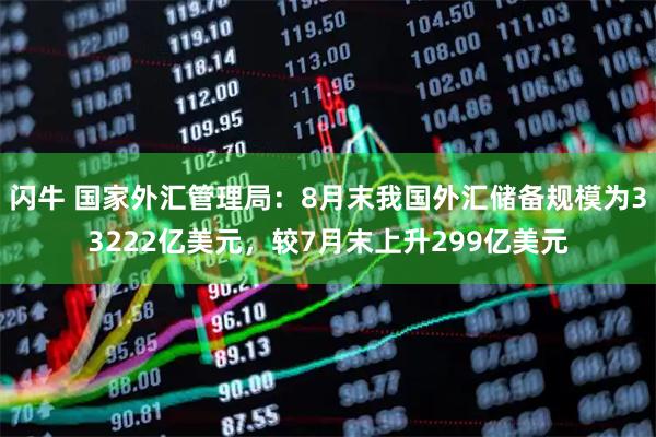 闪牛 国家外汇管理局：8月末我国外汇储备规模为33222亿美元，较7月末上升299亿美元