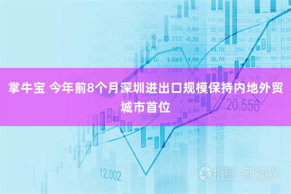 掌牛宝 今年前8个月深圳进出口规模保持内地外贸城市首位