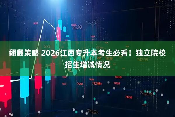 翻翻策略 2026江西专升本考生必看！独立院校招生增减情况